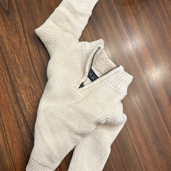 Knitted 3/4 zip pullover with Sherpa - Picture 6 of 6